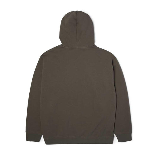 Huf Box Logo Pullover Hooded Sweatshirt Dark Earth Brown