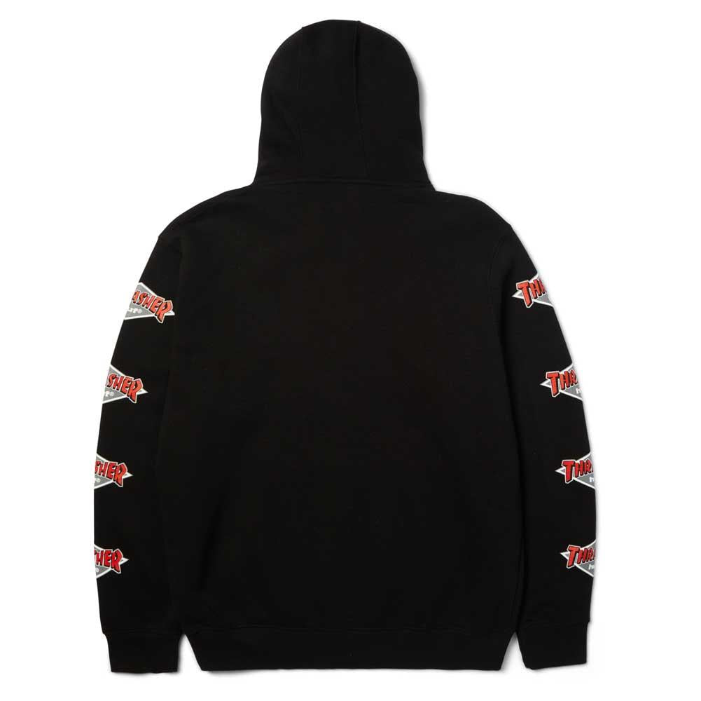 HUF x Thrasher Logo Pullover Hooded Sweatshirt Black