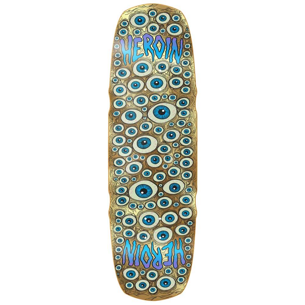 Heroin Skateboards Seeing Double Mutated Gold Skateboard Deck 9.5”