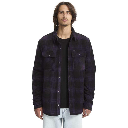 Volcom Bowered Fleece Longsleeve Shirt Jacket Dark Purple