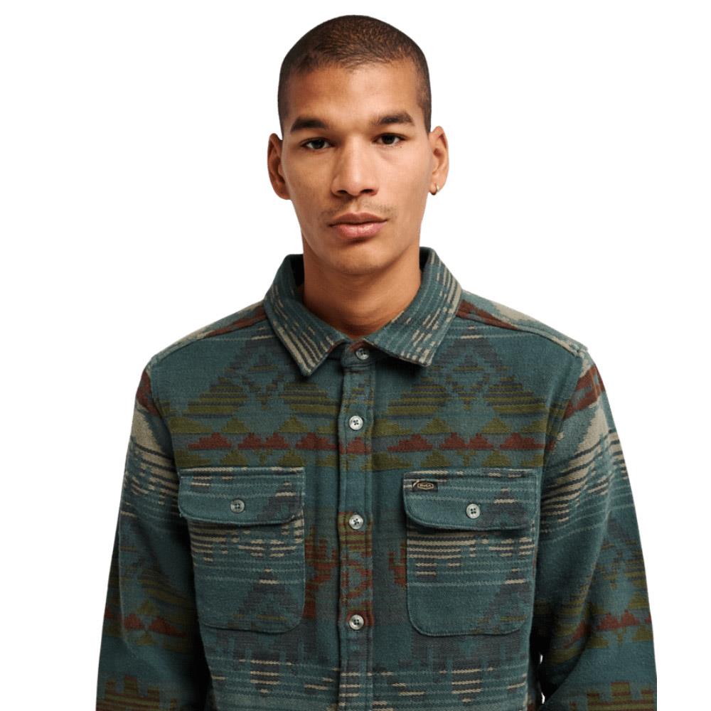 RVCA Dayshift Blanket Flannel Long Sleeve Shirt Hunter Green