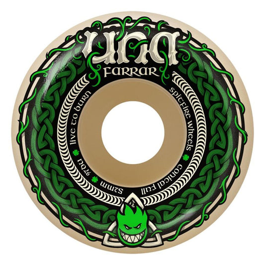 Spitfire F4 97 Una Trinity Conical Full Skateboard Wheels Natural 52mm