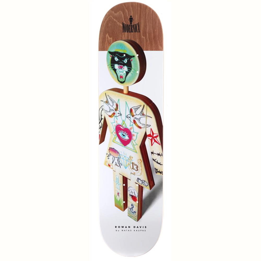 Girl Modernica X Natas Kaupas Skateboard deck Rowan Davis 8.25"