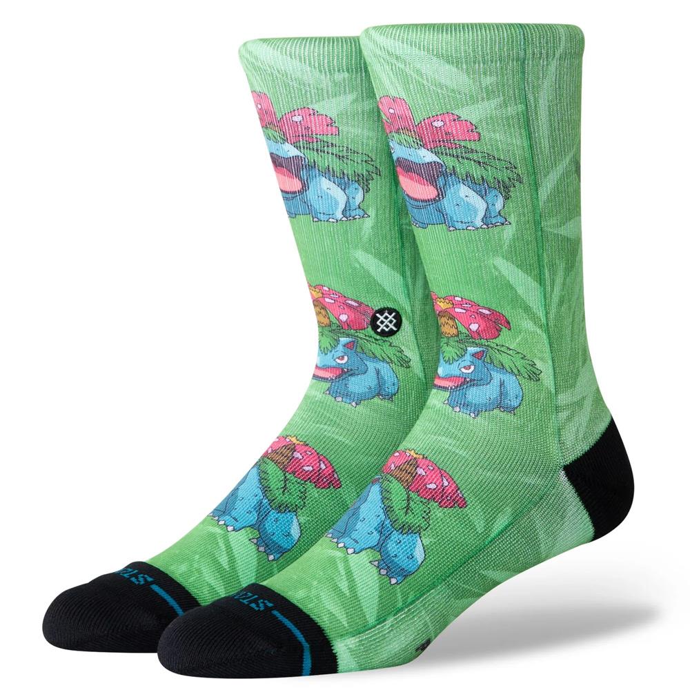 Stance Socks X Pokémon Venusaur AOP Crew Green UK 7-11