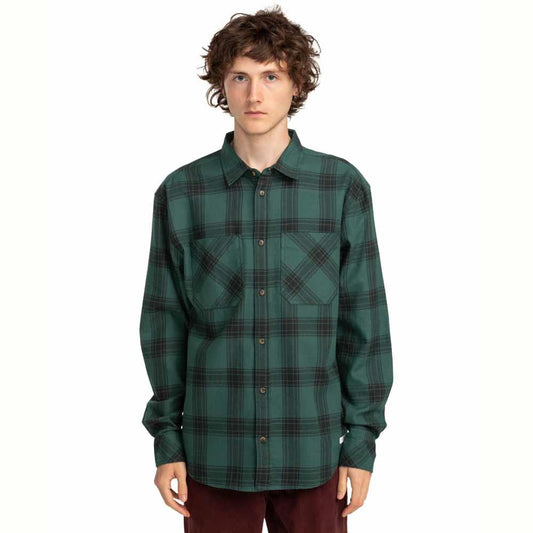 Element Skateboards Compass Long Sleeve Shirt Trekking Green Plaid