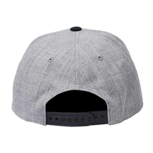 Brixton Crest NetPlus Snapback Cap Heather Grey Black One Size
