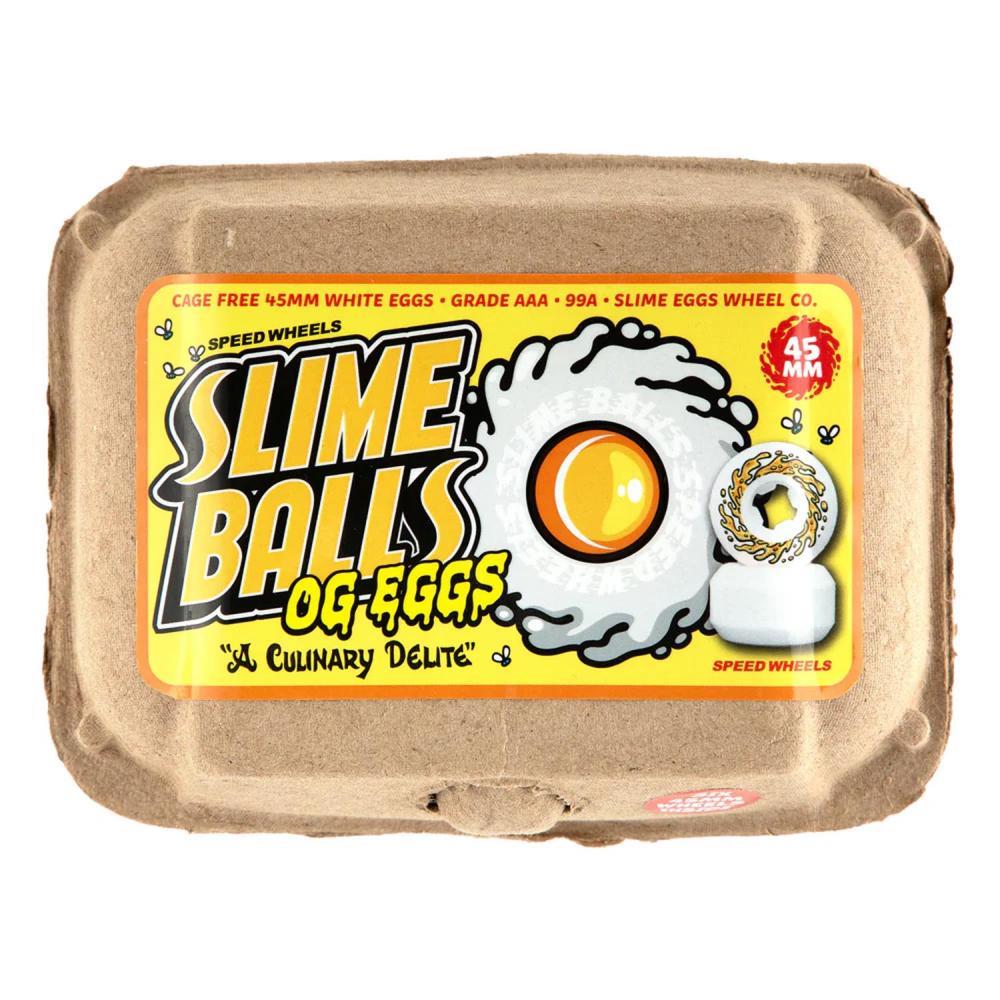 Slime Balls Skateboard Wheels OG Eggs 1/2 Dozen Mini Chub 99 White 45mm