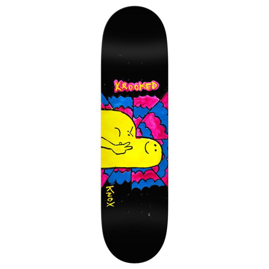 Krooked Skateboard Deck Knox Greetings Black/Yellow 8.12 "