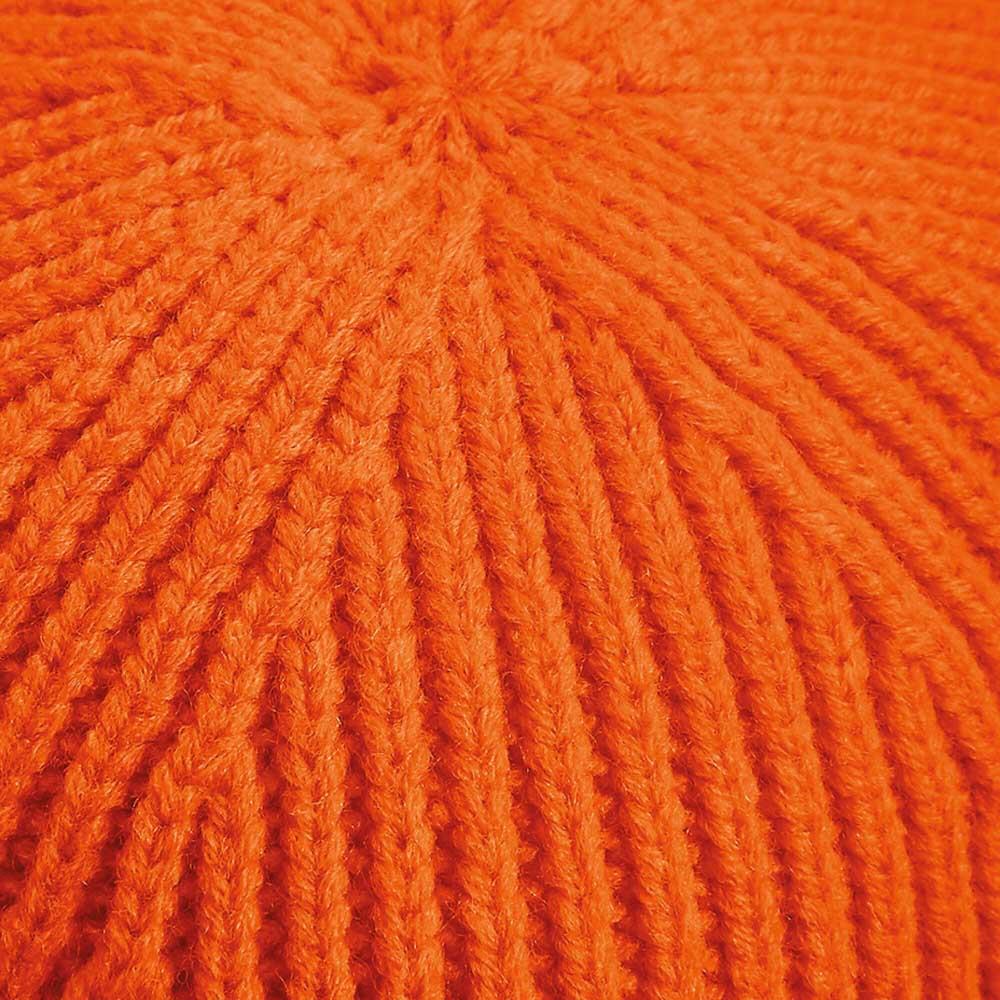 Black Sheep Engineered Knit Ribbed Beanie Orange