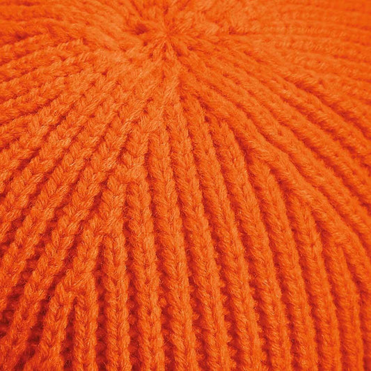 Black Sheep Engineered Knit Ribbed Beanie Orange