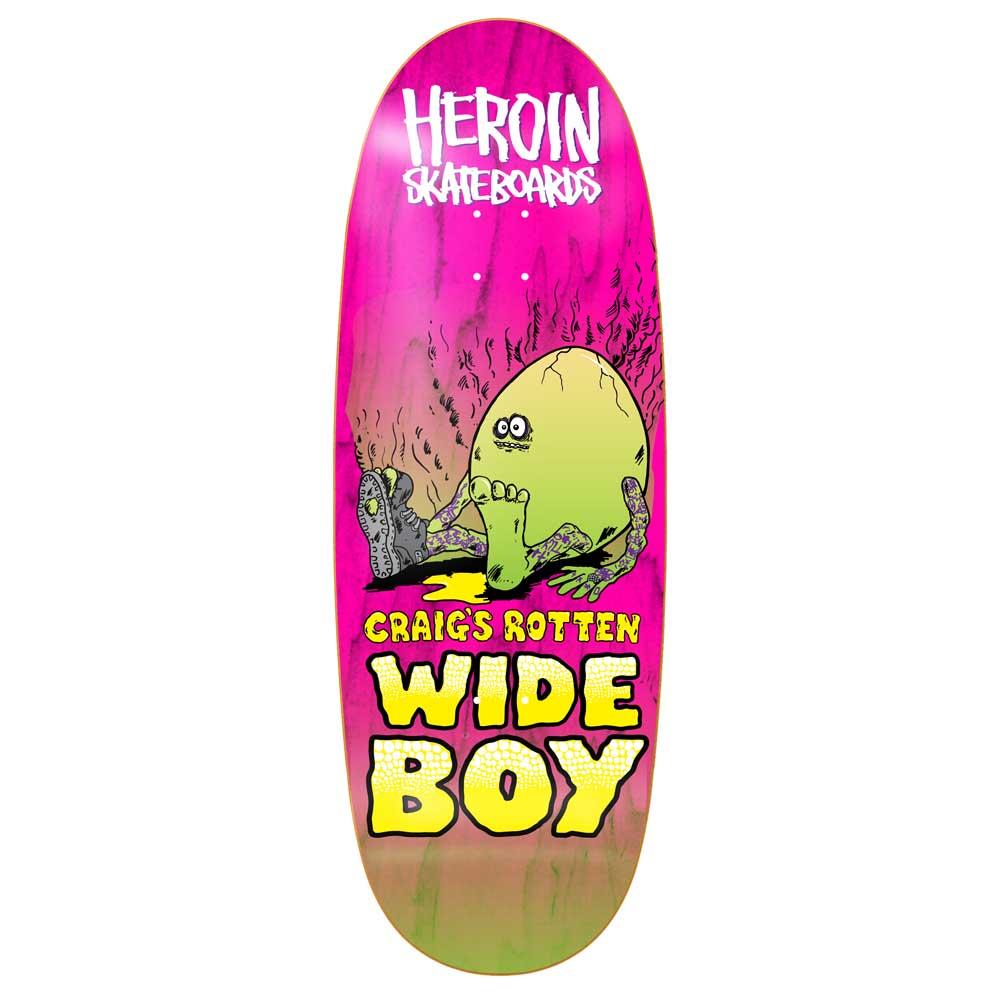 Heroin Skateboards Craigs Rotten Wide Boy Skateboard Deck 10.75”