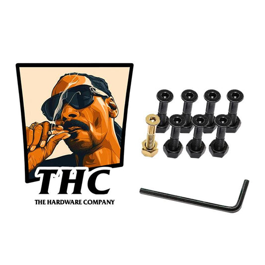 THC The Hardware Company Snoop Gold Skateboard Nuts & Bolts 1" Allen Key & Sticker