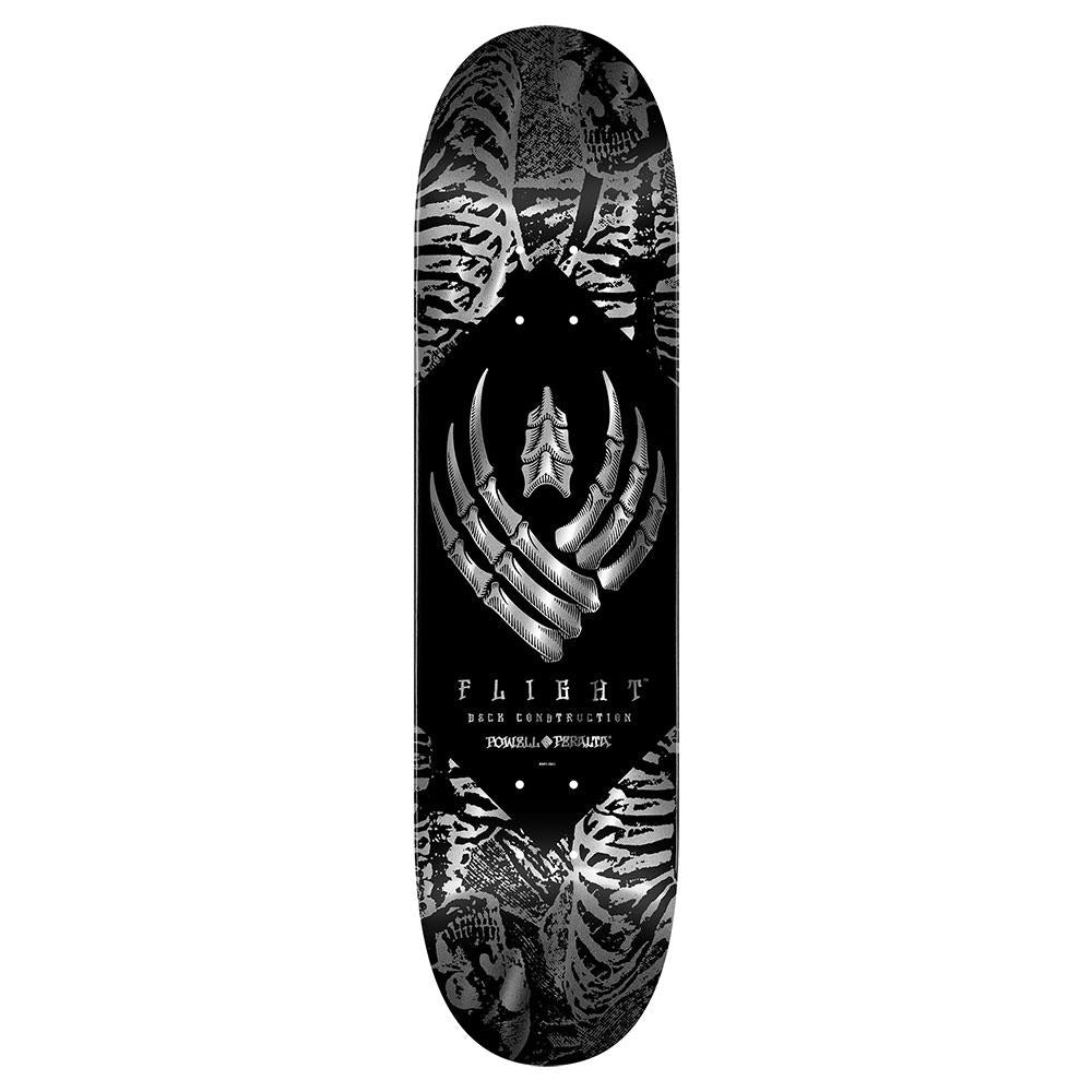 Powell Peralta FLIGHT Skeleton Silver Foil Skateboard Deck 8.25"