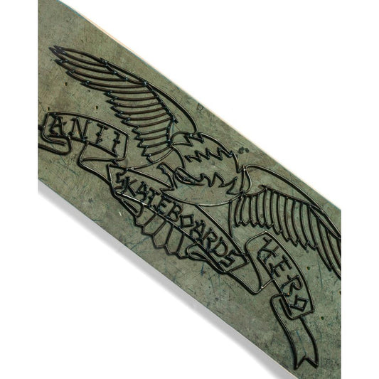 Anti Hero Treasure Island Eagle Skateboard Deck Short Grey 8.5"