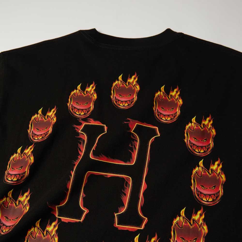 HUF X Spitfire Flame Galaxies Short Sleeve T-Shirt Black