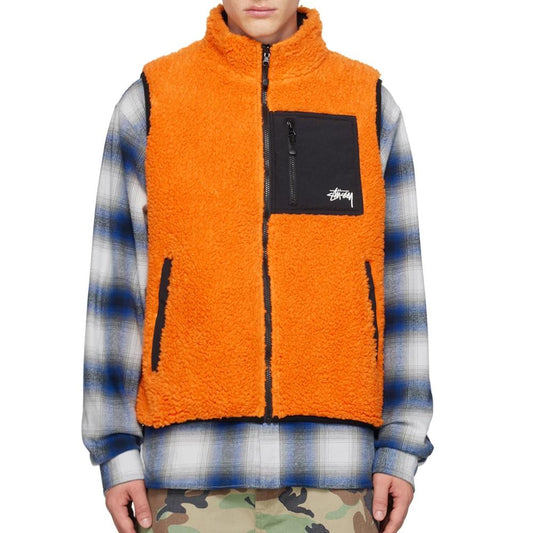Stussy Sherpa Revesable Vest Tangerine