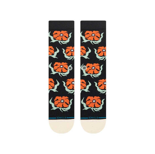 Stance Socks Broadcast Floral Crew Black Large