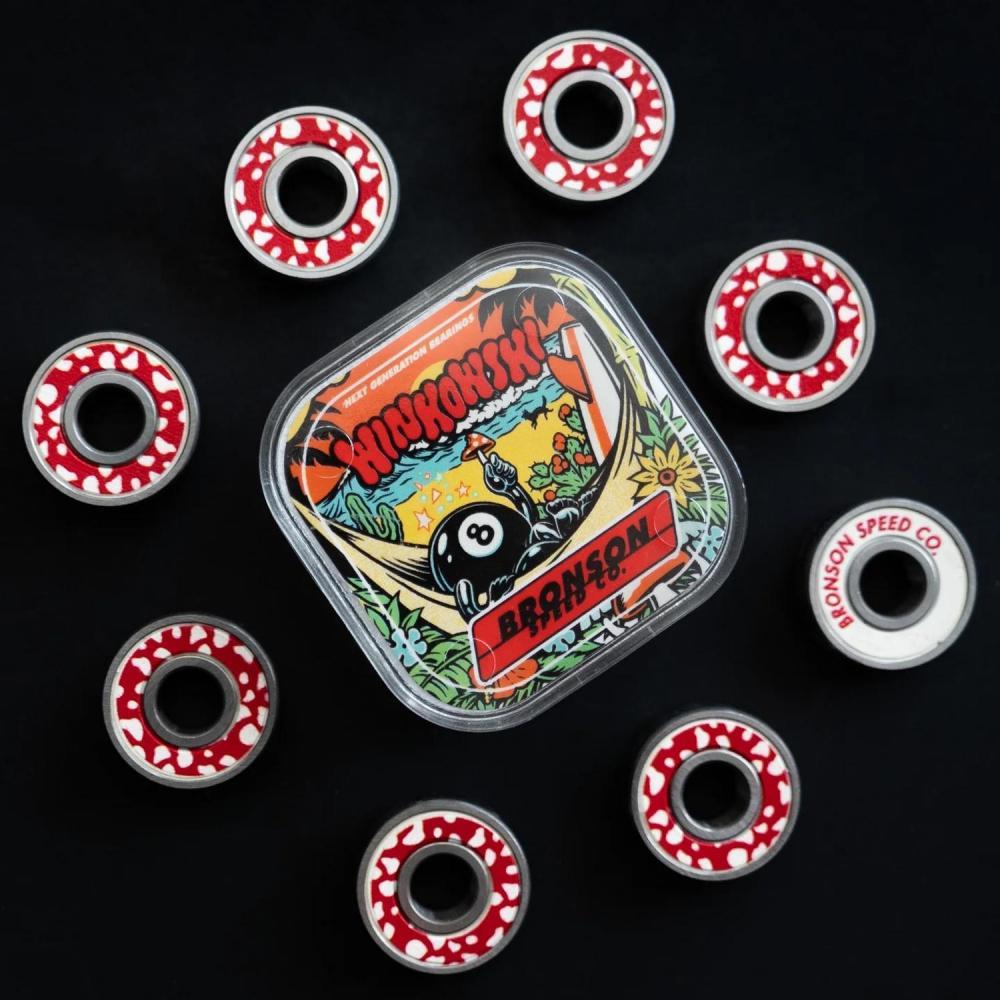 Bronson Speed Co. Skateboard Bearings Winkowski Mushroom G3 Red/White 8mm