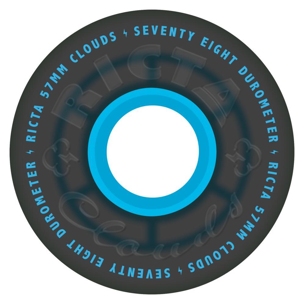Ricta Skateboard Wheels Clouds Transparent Soft 78a Black/Blue 57mm