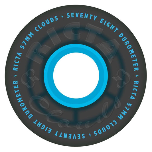 Ricta Skateboard Wheels Clouds Transparent Soft 78a Black/Blue 57mm