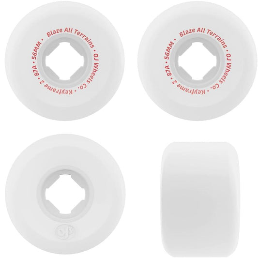 OJ Wheels Keyframe 2 Soft Skateboard Wheels White 87a 58mm