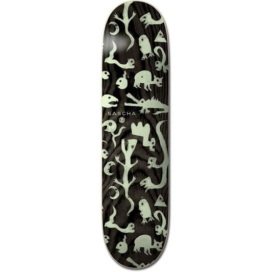 Element Sascha Creatures Skateboard Deck Black Glow in Dark 8.25"