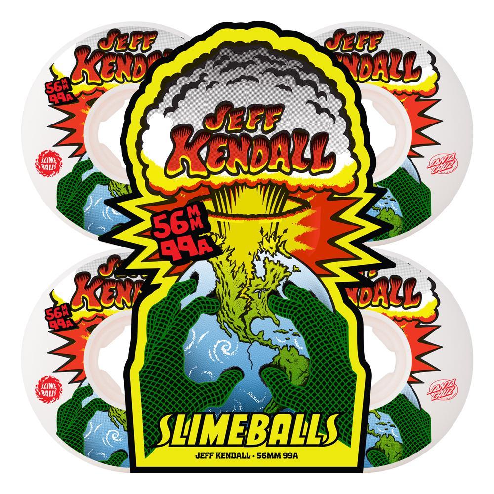 Slime Balls Skateboard Wheels Kendall End of the World 92a White 56mm