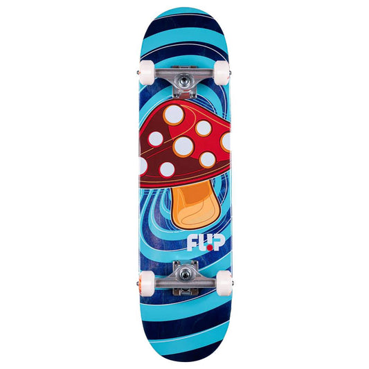 Flip Skateboards Team Pop Shroom Blue Factory Complete Skateboard 8"