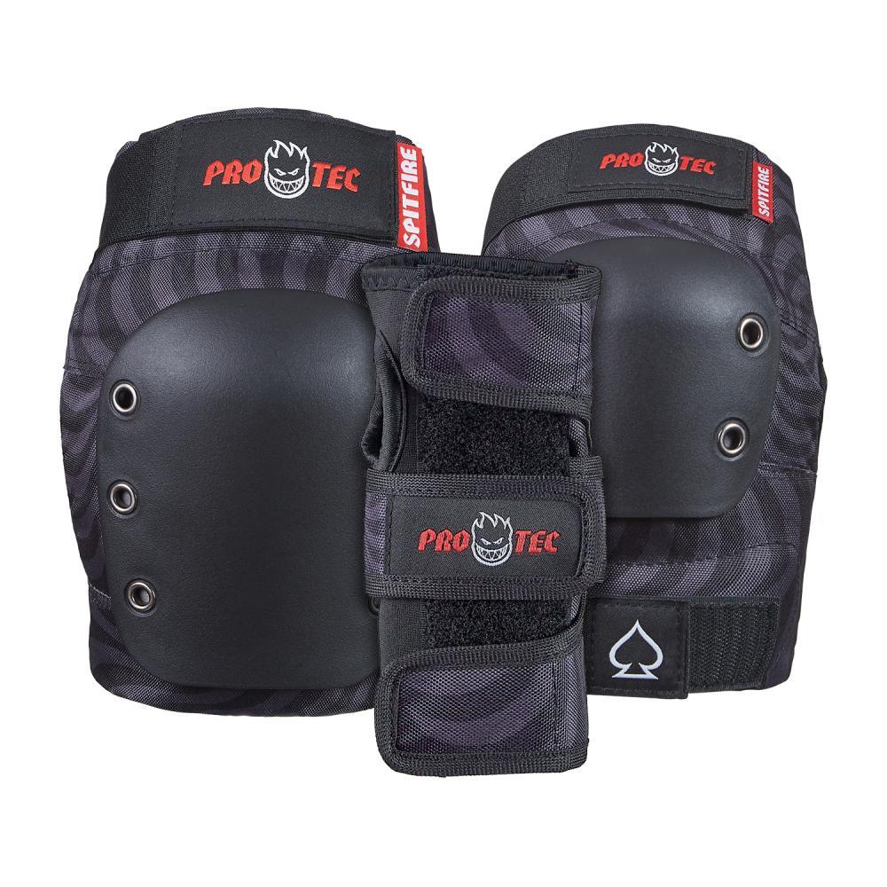 Pro-Tec Pads X Spitfire Street Adult 3PK Pad Set Open Black