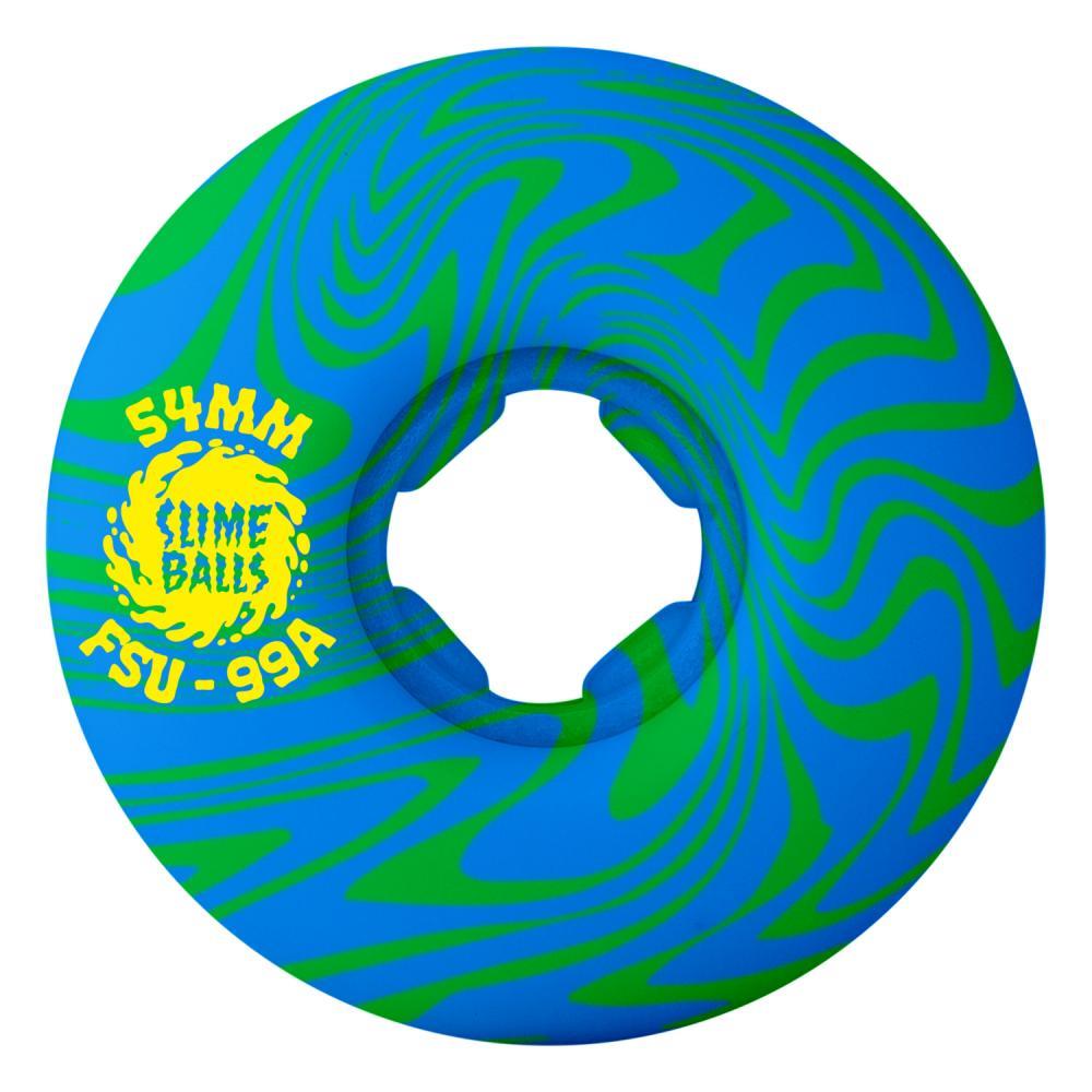 SlimeBalls Skateboard Wheels Fletcher Guest Chubbies 99a Green Blue Swirl 54mm