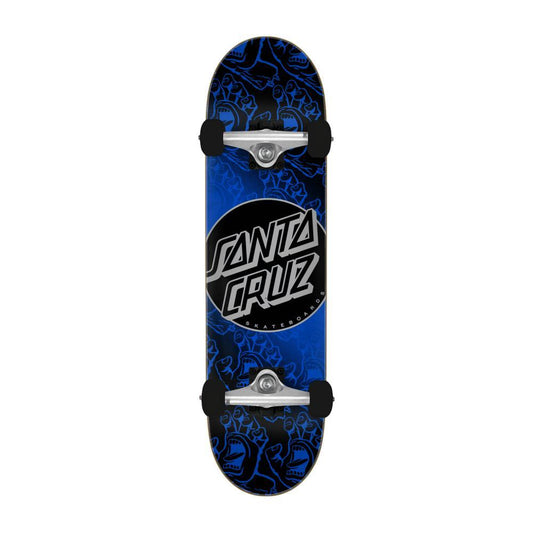 Santa Cruz Complete Factory Skateboard Other Dot Hands Large Black Blue 8.25"