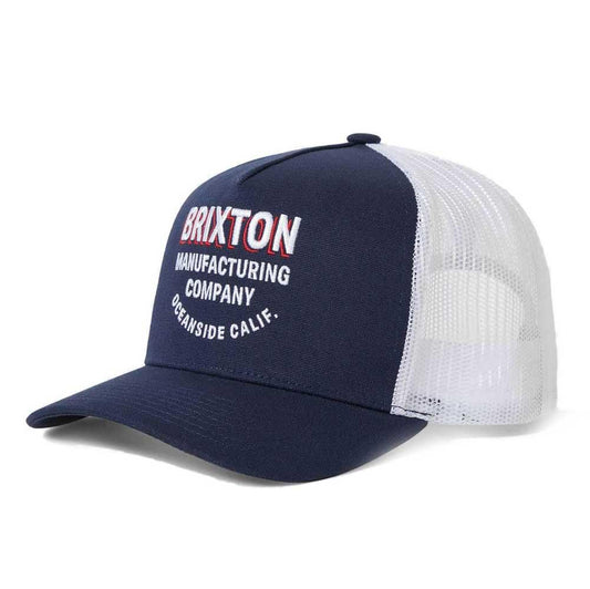 Brixton Redoubt NetPlus Snapback Cap Navy White One Size