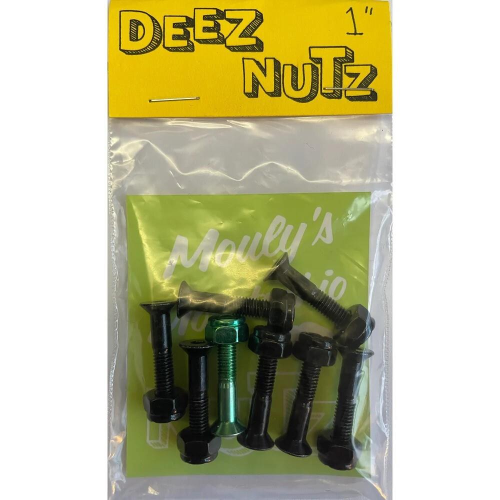 Deez Nuts Moulys Mustachio Nuts 1" Allen Bolts 7x Black 1x Green