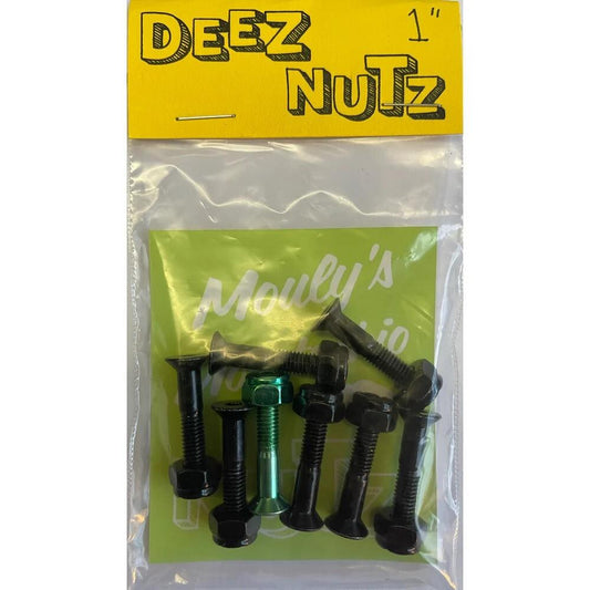 Deez Nuts Moulys Mustachio Nuts 1" Allen Bolts 7x Black 1x Green