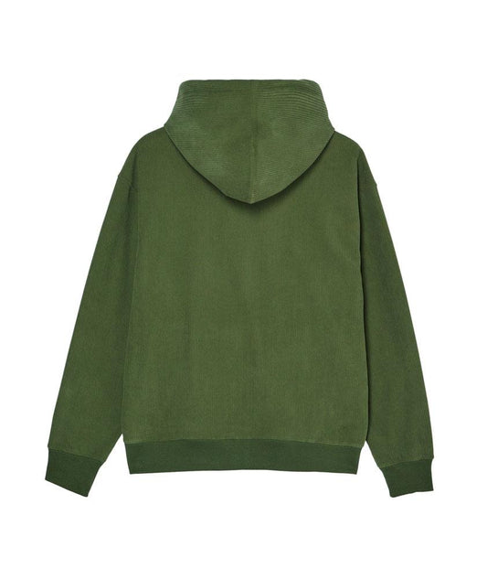Element Lowcase Corduroy Zip Hooded Sweatshirt Bronze Green