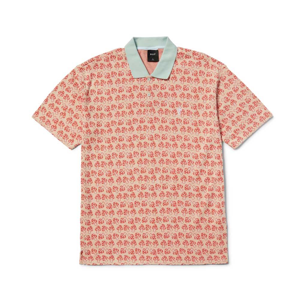 Huf Microdose Knit Short Sleeve Polo Shirt Red Blue