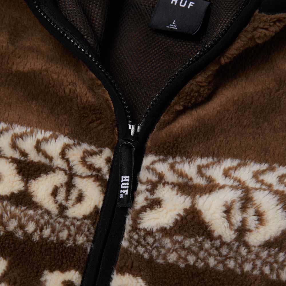 Huf X Bronze High Pile Full Zip Brown Fleece