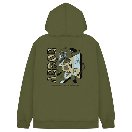 Arbor Skateboards Fibonacci Hooded Sweatshirt Army Green