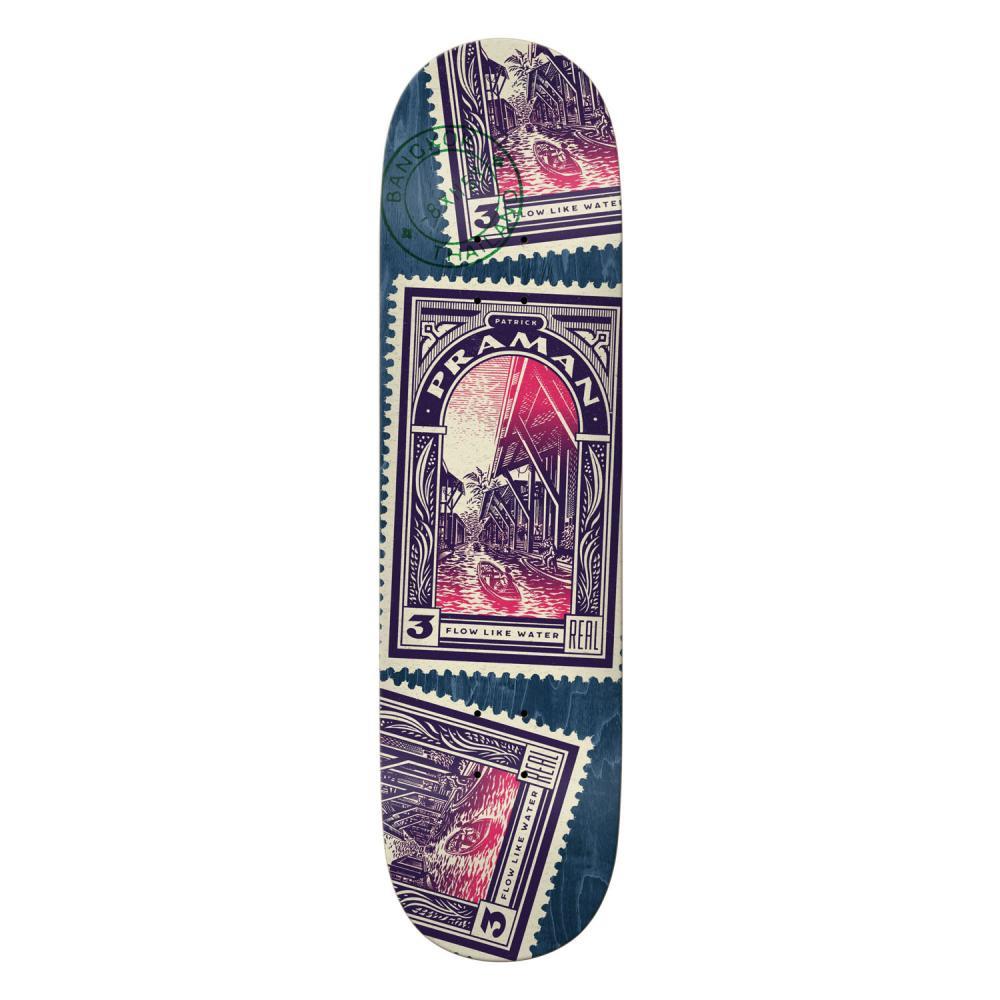 Real Skateboard Deck Praman Air Mail Full Shape Blue 8.25"