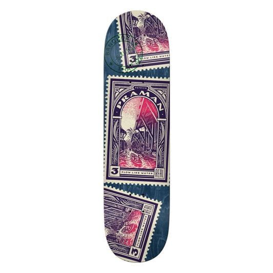 Real Skateboard Deck Praman Air Mail Full Shape Blue 8.25"