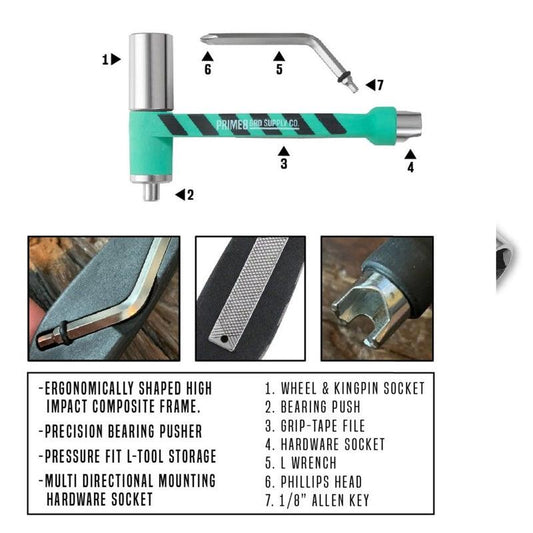 Prime8 Board Supply Co #1 Skate Tool Teal