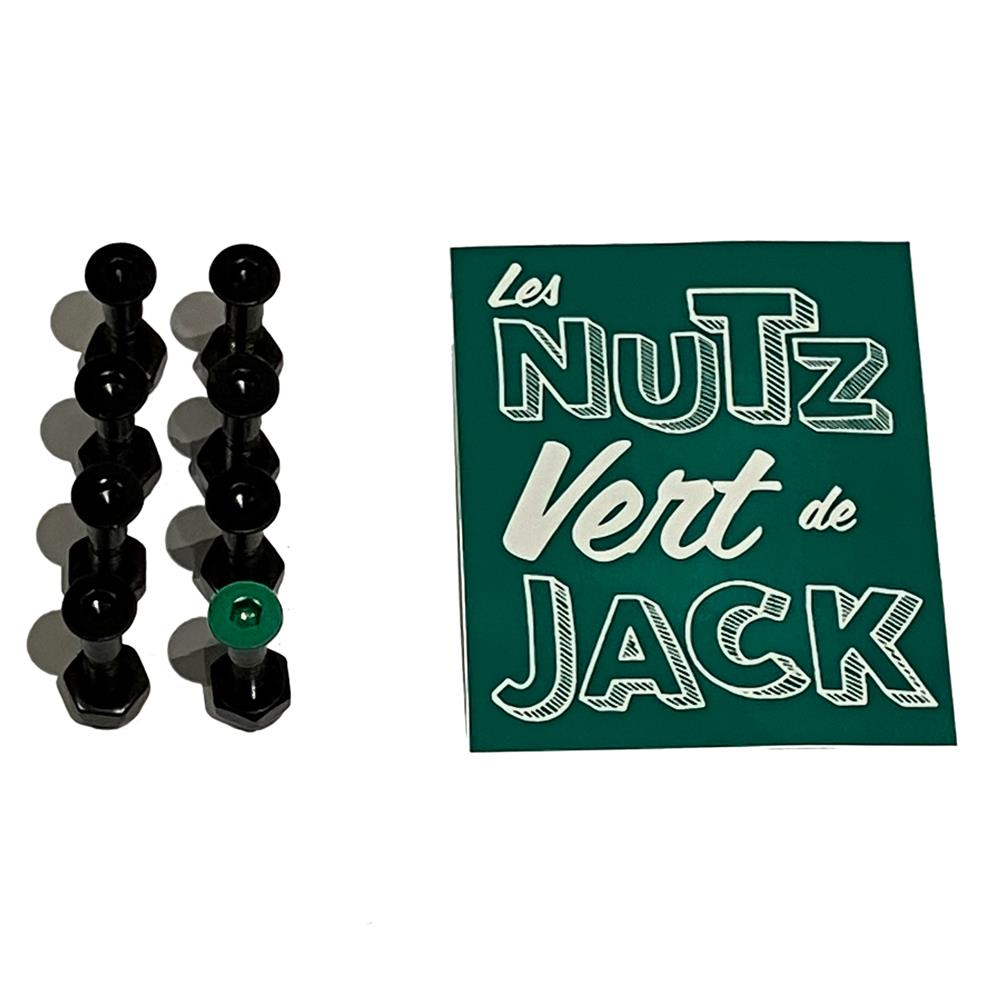 Deez Nuts Les Nuts Vert De Jack Skateboard Bolts 1" Allen Key Black x 7 Green x 1