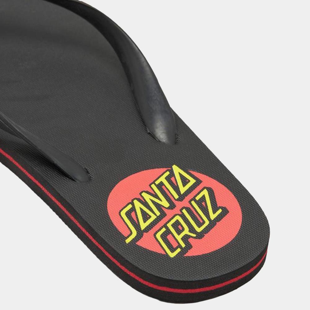 Santa Cruz Mens Sandals Classic Dot Thong Flip Flops Black new