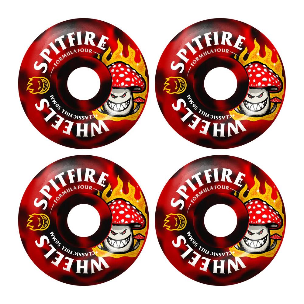 Spitfire Skateboard Wheels Shroom Bighead Classic Full Formula Four Black Red Swirl 99a 56mm