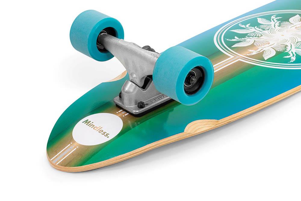 Mindless Wake Surf Skate Complete Skateboard Blue 35 x 10''