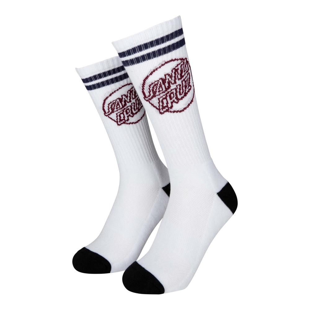 Santa Cruz Skateboards Socks Kick Sock (2 Pack) Black/Burgundy & Wht/Navy Dsk UK8-11 Adult