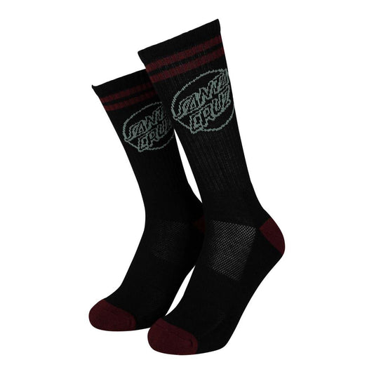 Santa Cruz Skateboards Socks Kick Sock (2 Pack) Black/Burgundy & Wht/Navy Dsk UK8-11 Adult