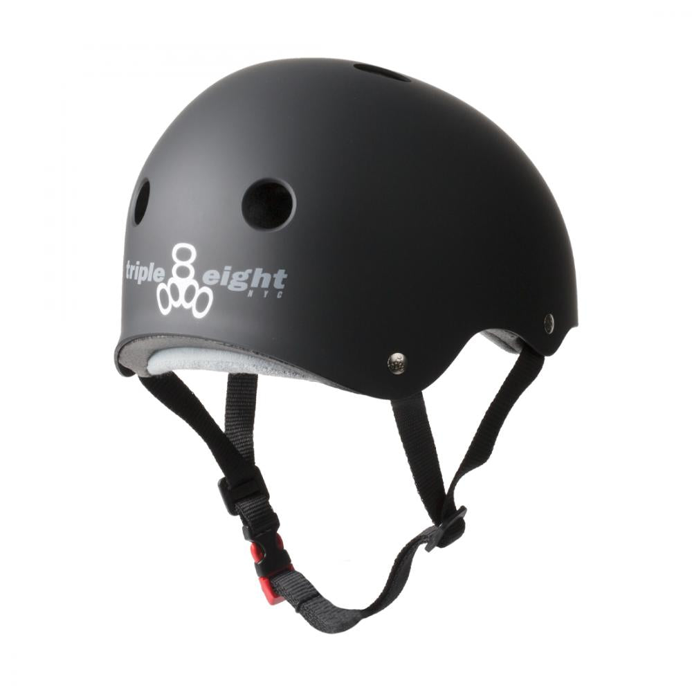 Triple 8 Certified Sweatsaver Skateboard Helmet Rubber Black