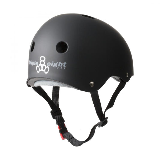 Triple 8 Certified Sweatsaver Skateboard Helmet Rubber Black