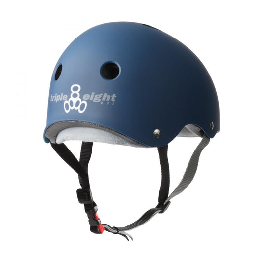 Triple 8 Certified Sweatsaver Skateboard Helmet Rubber Navy